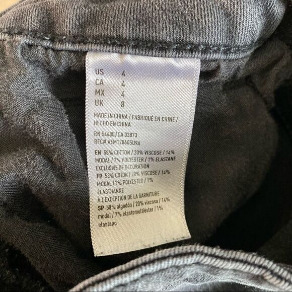 American Eagle Black Distressed High Rise Shorts - Picture 6 of 6